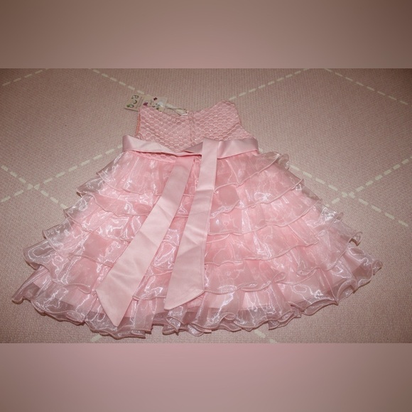 Jup’ Elle Pink 12 months Baby Girl Dress Formal Pageant BRAND NEW Party Dress - Picture 4 of 8
